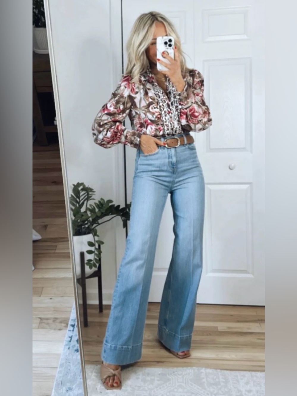 J. Crew Light Chambray Wide Leg Trouser Jeans